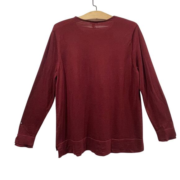 J. Jill Washable Lightweight 100% Merino Wool Double Cuff Sweater Size Medium - Picture 2 of 6